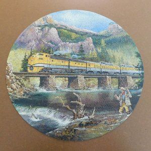 Railways Scenic Express 500 Piece 18 inch Round Jigsaw Puzzle Train COMPLETE